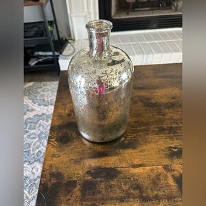 T.J.Maxx Distressed Silver Glass Vase